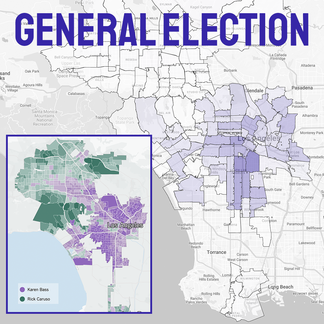 Map of General Mayoral Election Results in LA