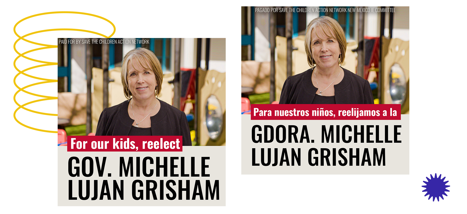 English and Spanish ad versions for Michelle Lujan Grisham